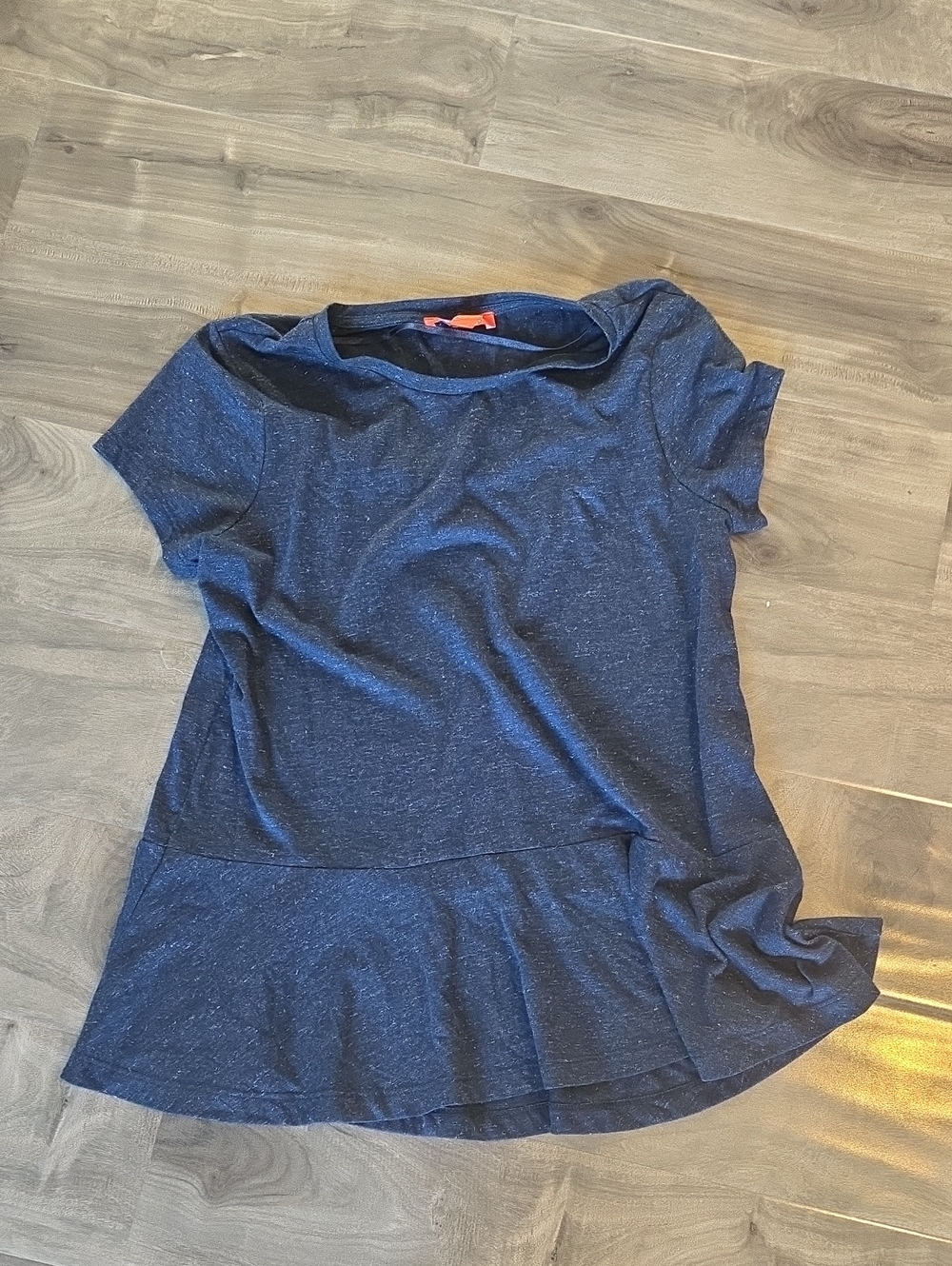 Joe Fresh Navy Short-Sleeve Peplum Top